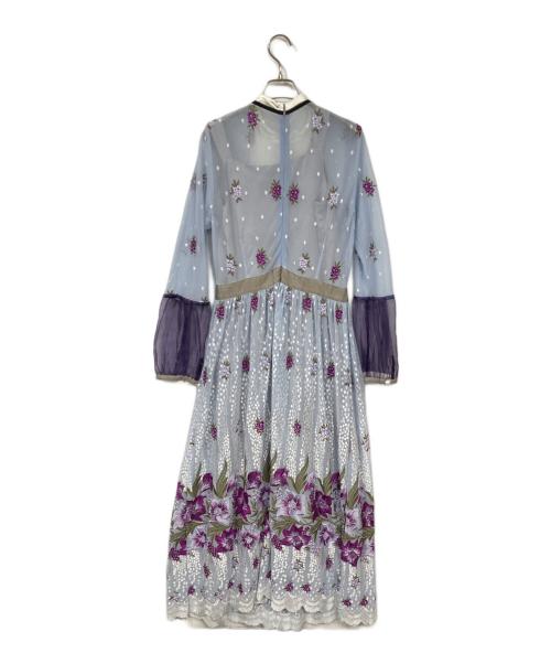 ADELLY（アデリー）adelly (アデリー) ピンタックヨークワンピース ブルー サイズ:表記無しの古着・服飾アイテム