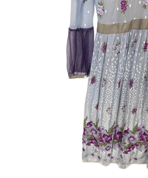 ADELLY（アデリー）adelly (アデリー) ピンタックヨークワンピース ブルー サイズ:表記無しの古着・服飾アイテム