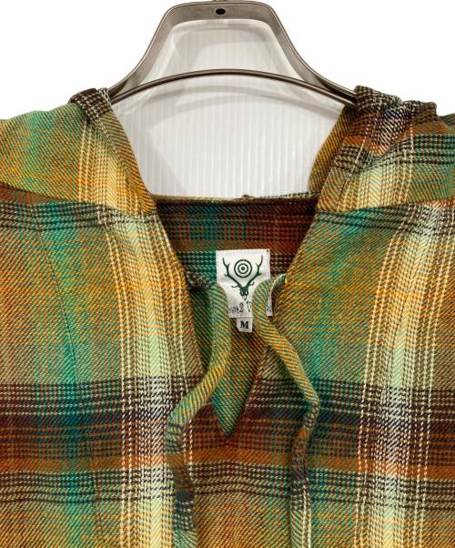 South2 West8（サウスツー ウエストエイト）south2 west8 (サウスツー ウエストエイト) チェックメキシカンパーカー ブラウン×グリーン サイズ:Mの古着・服飾アイテム