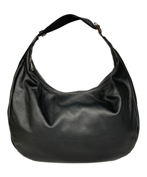 russet（ラシット）russet (ラシット) ソフトレザーラウンドショルダーバッグ ブラックの古着・服飾アイテム