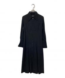 CITY（シティ）の古着「フロントジップロングスリーブワンピース」｜ブラック