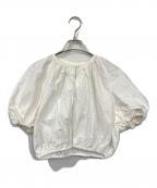 ETRE TOKYOエトレトウキョウ）の古着「スキッパーギャザーバルーンブラウス」｜ホワイト