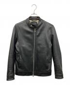 nano・universeナノ・ユニバース）の古着「ラムレザーシングルジャケット」｜ブラック