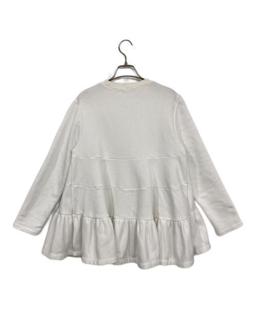 YORI（ヨリ）YORI (ヨリ) 速乾裏毛ティアードフリルカットソー ホワイト サイズ:Fの古着・服飾アイテム