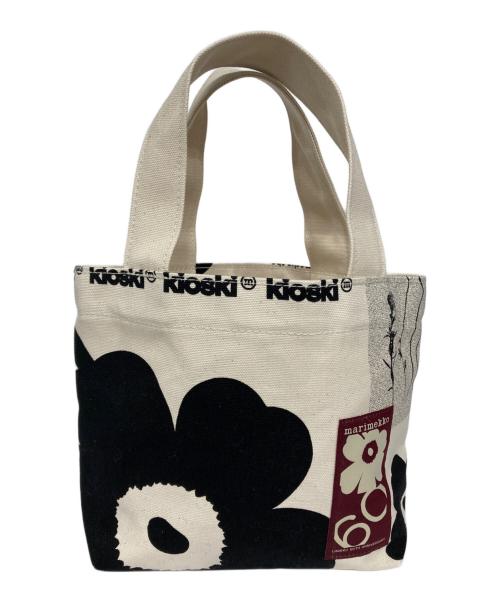marimekko（マリメッコ）marimekko (マリメッコ) haavi unikko tribute 60th ハンドバッグ ホワイト×ブラックの古着・服飾アイテム