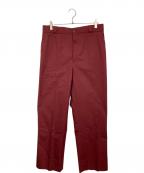 BERNARD ZINSベルナール ザンス）の古着「センタープレスパンツ」｜レッド