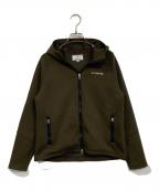 BRIEFINGブリーフィング）の古着「エンボスロゴWジップパーカー」｜カーキ