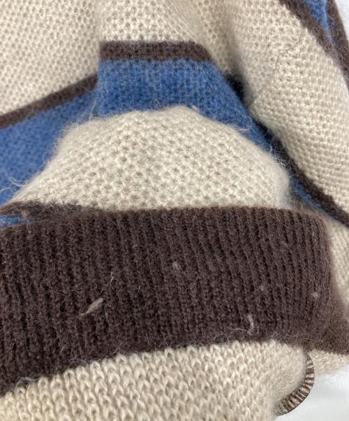 Needles（ニードルズ）Needles (ニードルズ) mohair boat neck sweater/モヘアボートネックセーター ブルー×ベージュ サイズ:Sの古着・服飾アイテム