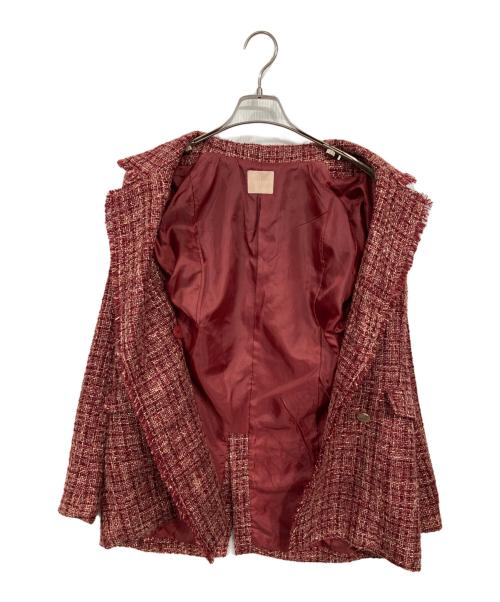 Resexxy（リゼクシー）Resexxy (リゼクシー) ツイードジャケット レッド サイズ:Fの古着・服飾アイテム