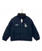 MONO-MART×GENUINE MERCHANDISEモノマート×ジェニュイン マーチャンダイズ）の古着「別注 ワッペン刺繍 2WAYリバーシブル オーバーサイズスタンドパディングジャケット」｜ネイビー