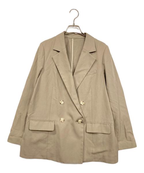 green label relaxing（グリーンレーベルリラクシング）green label relaxing (グリーンレーベルリラクシング) リネンブレンドダブルジャケット ベージュ サイズ:36の古着・服飾アイテム