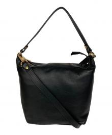 russet（ラシット）の古着「ソフトレザーシンプルショルダーバッグ」｜ブラック