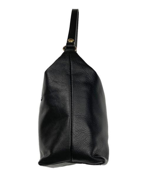 russet（ラシット）russet (ラシット) ソフトレザーシンプルショルダーバッグ ブラックの古着・服飾アイテム