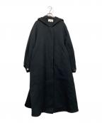 ENFOLDエンフォルド）の古着「ボンディングフレアフーデッドコート」｜ブラック
