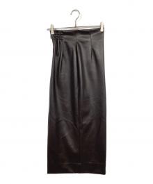 anuans（アニュアンス）の古着「ヴィーガンレザータイトスカート」｜ブラウン