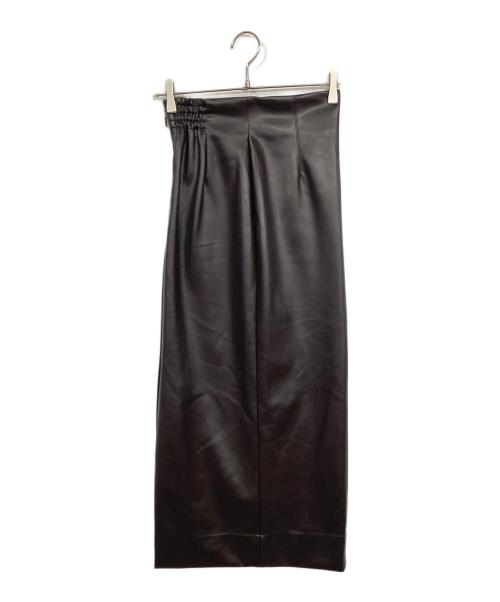 anuans（アニュアンス）anuans (アニュアンス) ヴィーガンレザータイトスカート ブラウン サイズ:Mの古着・服飾アイテム