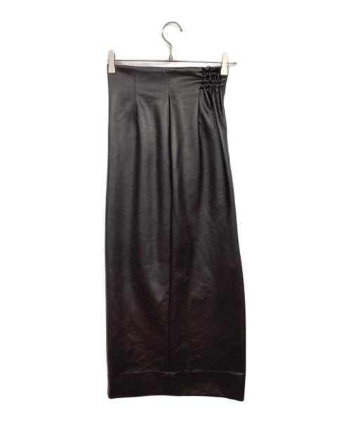 anuans（アニュアンス）anuans (アニュアンス) ヴィーガンレザータイトスカート ブラウン サイズ:Mの古着・服飾アイテム