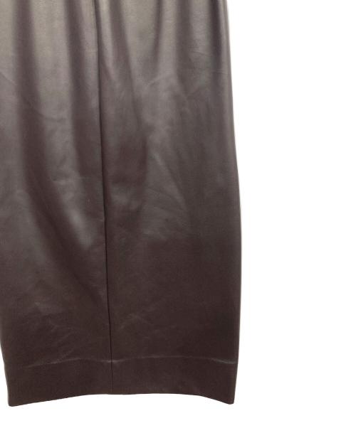 anuans（アニュアンス）anuans (アニュアンス) ヴィーガンレザータイトスカート ブラウン サイズ:Mの古着・服飾アイテム