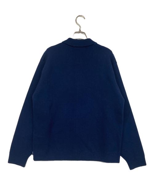 SUPREME（シュプリーム）Supreme (シュプリーム) Stripe Zip Up Polo Sweater/ストライプジップアップポロセーター ネイビー サイズ:Mの古着・服飾アイテム