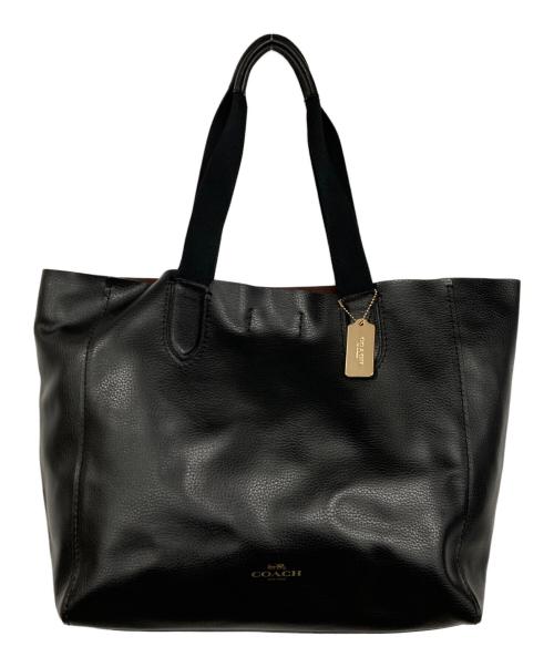 COACH（コーチ）COACH (コーチ) ソフトレザートートバッグ ブラックの古着・服飾アイテム