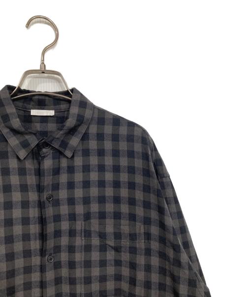 Blanc YM（ブランワイエム）blanc ym (ブランワイエム) ウールシルクシャツ グレー サイズ:Sの古着・服飾アイテム