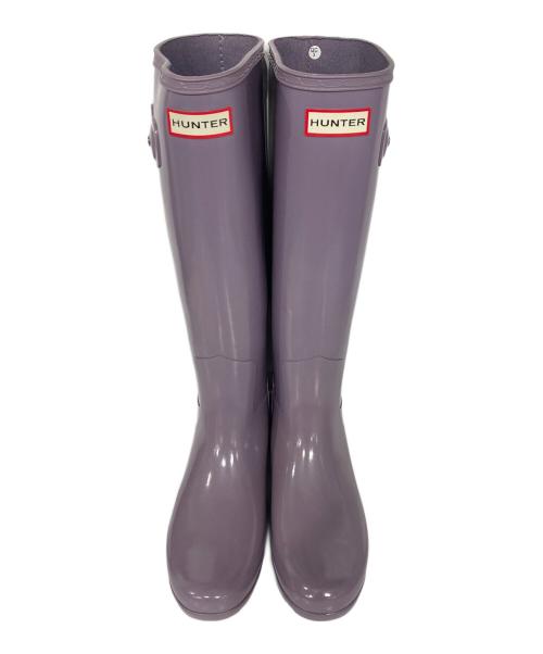 HUNTER（ハンター）HUNTER (ハンター) ロングレインブーツ パープル サイズ:UK4の古着・服飾アイテム