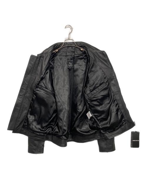 RHENIUM（レニウム）RHENIUM (レニウム) カウレザージャケット ブラック サイズ:46 未使用品の古着・服飾アイテム