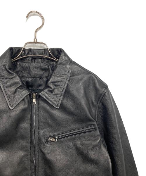 RHENIUM（レニウム）RHENIUM (レニウム) カウレザージャケット ブラック サイズ:46 未使用品の古着・服飾アイテム