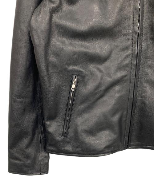 RHENIUM（レニウム）RHENIUM (レニウム) カウレザージャケット ブラック サイズ:46 未使用品の古着・服飾アイテム