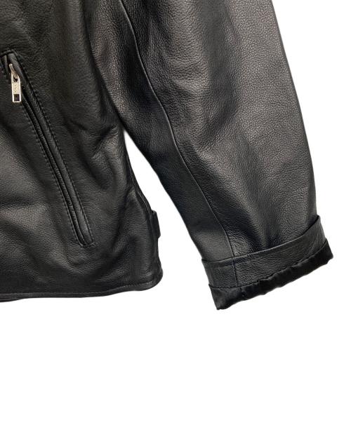 RHENIUM（レニウム）RHENIUM (レニウム) カウレザージャケット ブラック サイズ:46 未使用品の古着・服飾アイテム