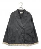 loin nuitロワンニュイ）の古着「frill layered design jacket」｜グレー