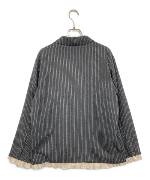 loin nuit（ロワンニュイ）loin nuit (ロワンニュイ) frill layered design jacket グレー サイズ:Fの古着・服飾アイテム