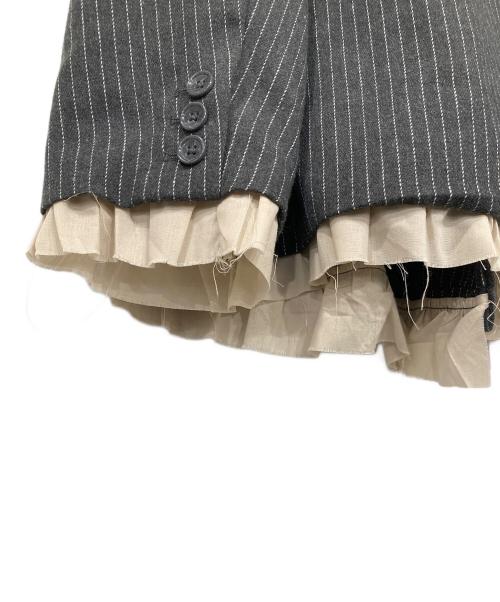 loin nuit（ロワンニュイ）loin nuit (ロワンニュイ) frill layered design jacket グレー サイズ:Fの古着・服飾アイテム