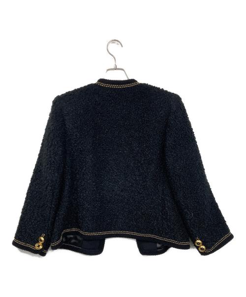 伊太利屋（イタリヤ）伊太利屋 (イタリヤ) 飾りボタンツイードジャケット ブラック サイズ:13の古着・服飾アイテム