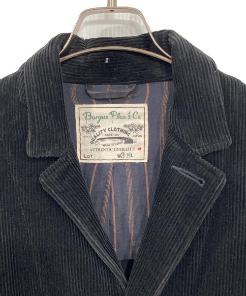 BURGUS PLUS（バーガスプラス）BURGUS PLUS (バーガスプラス) コーデュロイカバーオール ブラック サイズ:Mの古着・服飾アイテム