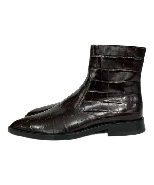 VICTORIA BECKHAM（ヴィクトリアベッカム）Victoria Beckham (ヴィクトリアベッカム) クロコ型押しブーツ ブラウン サイズ:35の古着・服飾アイテム