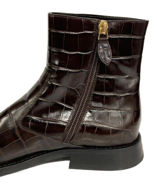 VICTORIA BECKHAM（ヴィクトリアベッカム）Victoria Beckham (ヴィクトリアベッカム) クロコ型押しブーツ ブラウン サイズ:35の古着・服飾アイテム