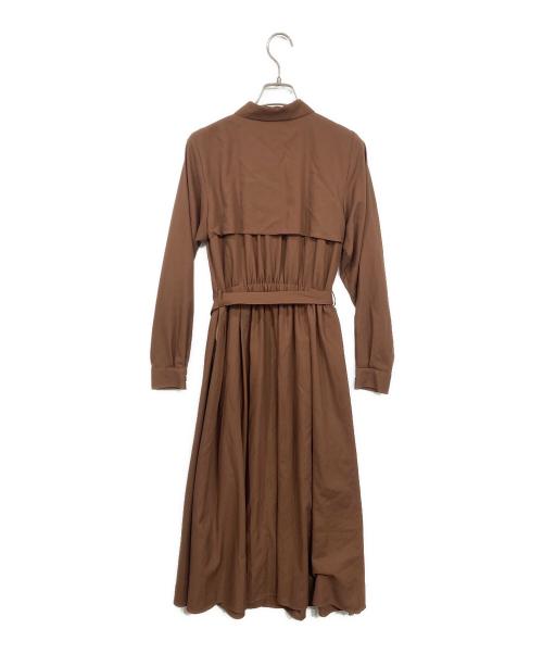 BLUE LABEL CRESTBRIDGE（ブルーレーベルクレストブリッジ）BLUE LABEL CRESTBRIDGE (ブルーレーベルクレストブリッジ) エアリーツイルトレンチドレス ブラウン サイズ:36の古着・服飾アイテム