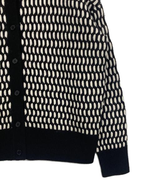 theory（セオリー）theory (セオリー) Lana Cash Plaited Cable Cardi ブラック×ホワイト サイズ:S 未使用品の古着・服飾アイテム