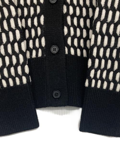 theory（セオリー）theory (セオリー) Lana Cash Plaited Cable Cardi ブラック×ホワイト サイズ:S 未使用品の古着・服飾アイテム