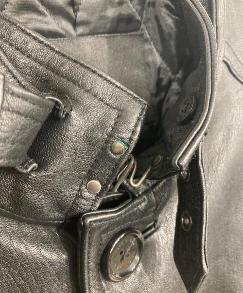 BURBERRY BLACK LABEL（バーバリーブラックレーベル）BURBERRY BLACK LABEL (バーバリーブラックレーベル) レザーコート ブラック サイズ:Lの古着・服飾アイテム