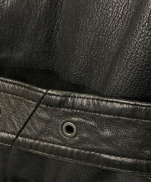 BURBERRY BLACK LABEL（バーバリーブラックレーベル）BURBERRY BLACK LABEL (バーバリーブラックレーベル) レザーコート ブラック サイズ:Lの古着・服飾アイテム