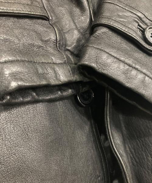 BURBERRY BLACK LABEL（バーバリーブラックレーベル）BURBERRY BLACK LABEL (バーバリーブラックレーベル) レザーコート ブラック サイズ:Lの古着・服飾アイテム