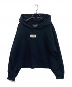 MM6 Maison Margielaエムエムシックスメゾンマルジェラ）の古着「ナンバリングロゴスウェットパーカー」｜ブラック