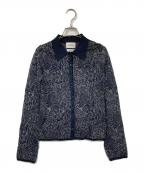 FRAY IDフレイ アイディー）の古着「William Morris ジャガードニットプルオーバー」｜ネイビー×グレー