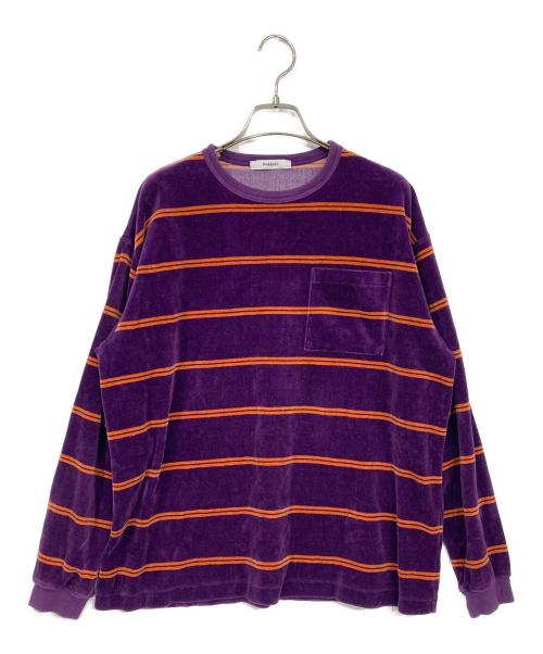 PHEENY（フィーニー）PHEENY (フィーニー) Velours border l/s パープル×オレンジ サイズ:Fの古着・服飾アイテム