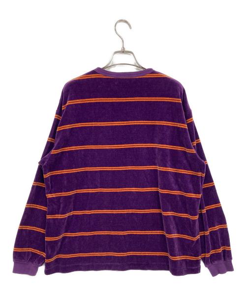 PHEENY（フィーニー）PHEENY (フィーニー) Velours border l/s パープル×オレンジ サイズ:Fの古着・服飾アイテム