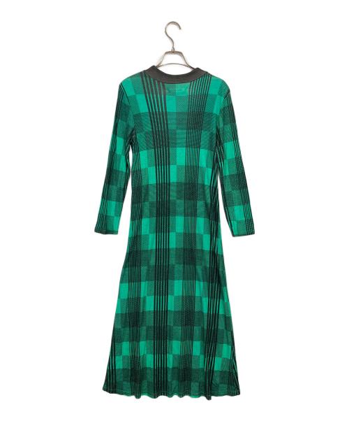 Rumche（ラム・シェ）Rumche (ラム・シェ) Original Check Print Dress グリーン×ブラック サイズ:Fの古着・服飾アイテム