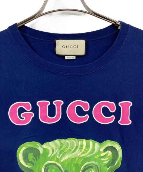 GUCCI（グッチ）GUCCI (グッチ) グミベアプリントTシャツ ブルー サイズ:Mの古着・服飾アイテム