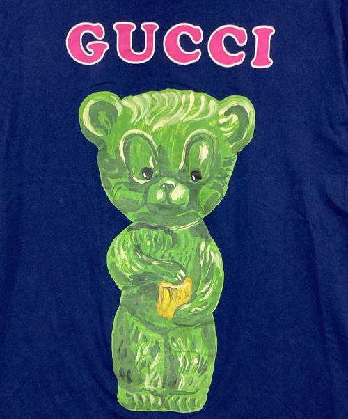 GUCCI（グッチ）GUCCI (グッチ) グミベアプリントTシャツ ブルー サイズ:Mの古着・服飾アイテム